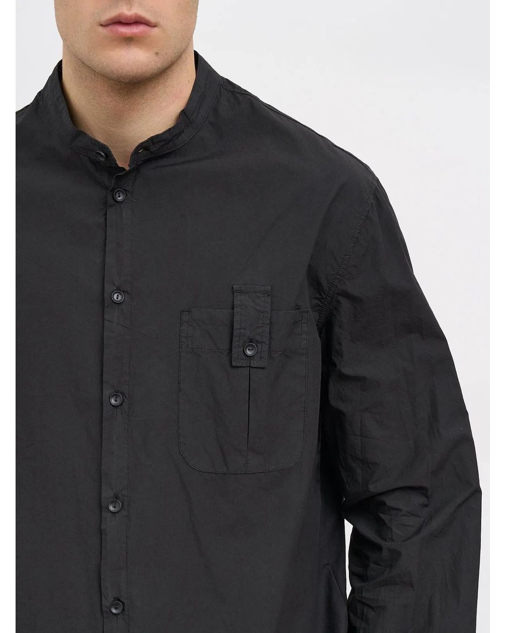Andrea Ya'aqov Gray Cotton Mockneck Shirt for men