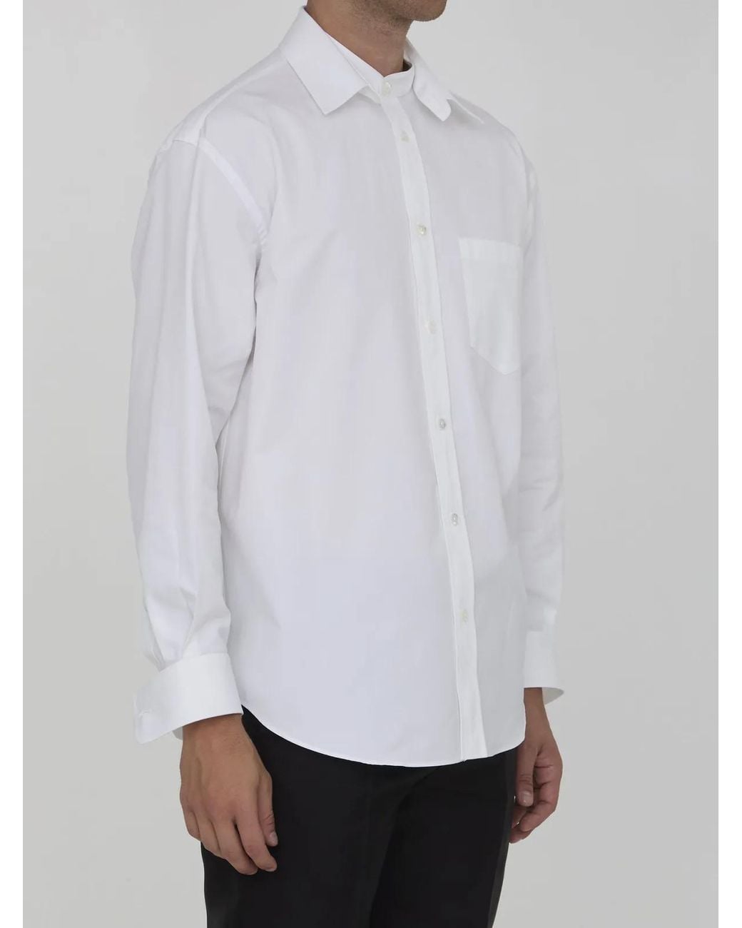 Gucci White Cotton Poplin Shirt for men