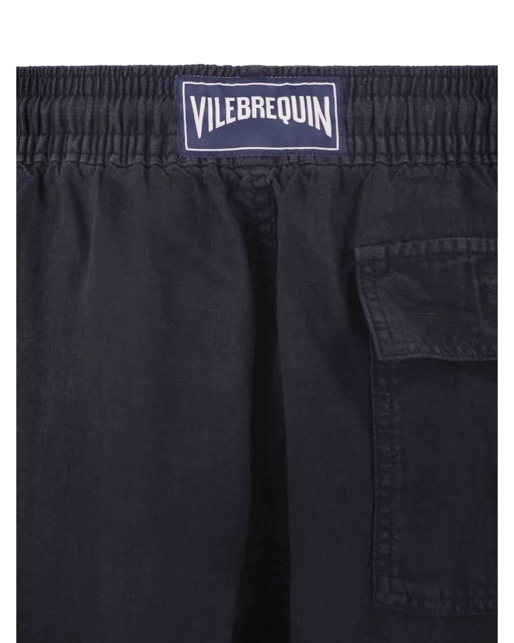 Vilebrequin Blue Linen Cargo Bermuda Shorts for men
