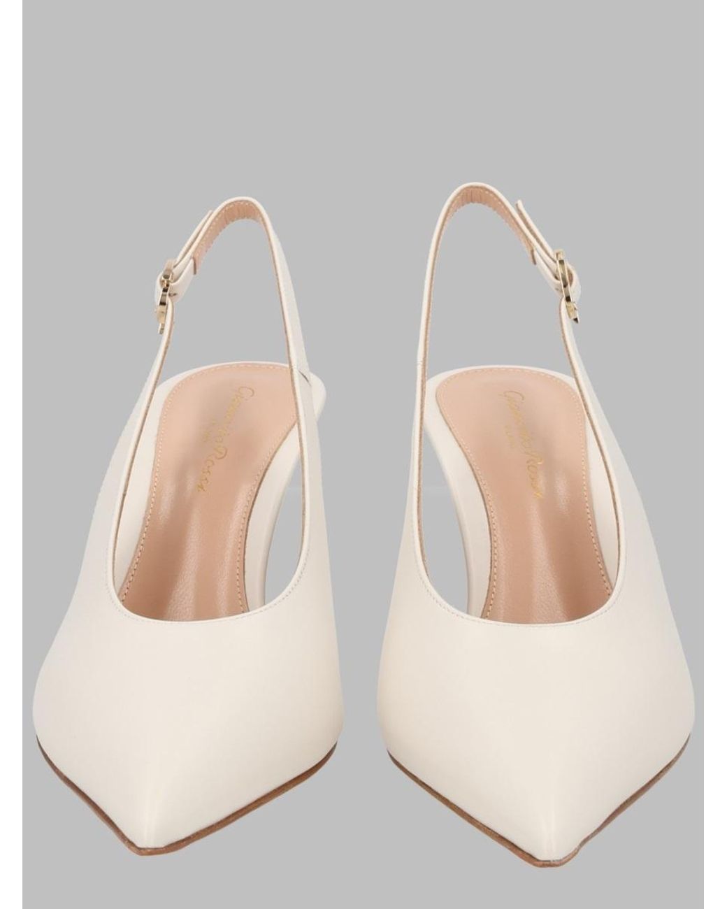 Gianvito Rossi Natural Slingback Pumps Sofia 70 Leather