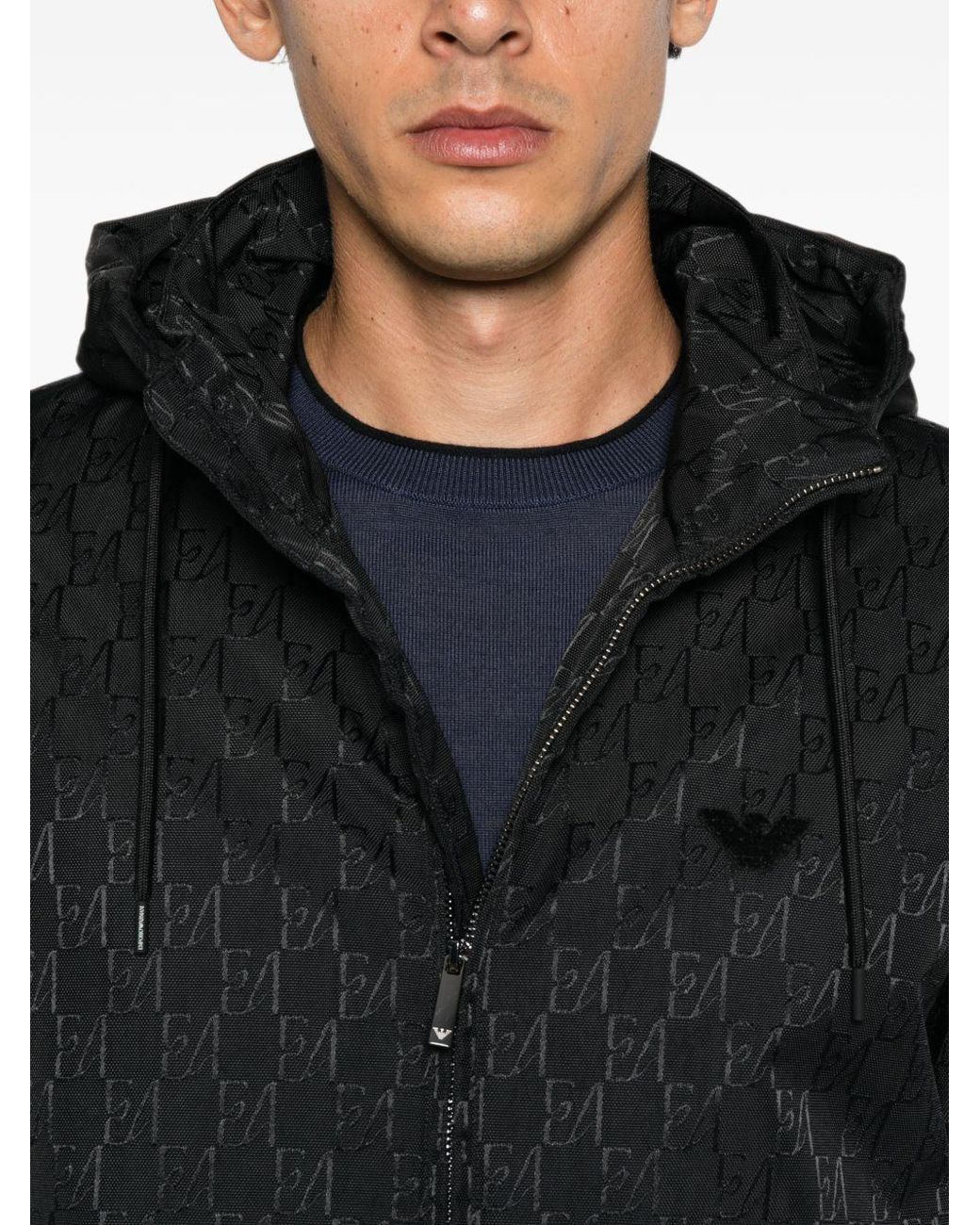 Emporio Armani Black Nylon Blouson Jacket for men