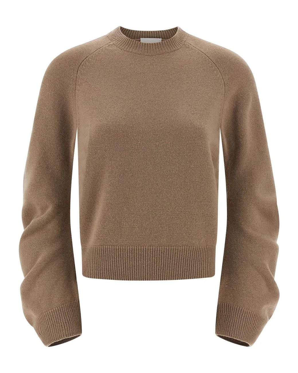 Nude Brown Curved Sleeve Sweater