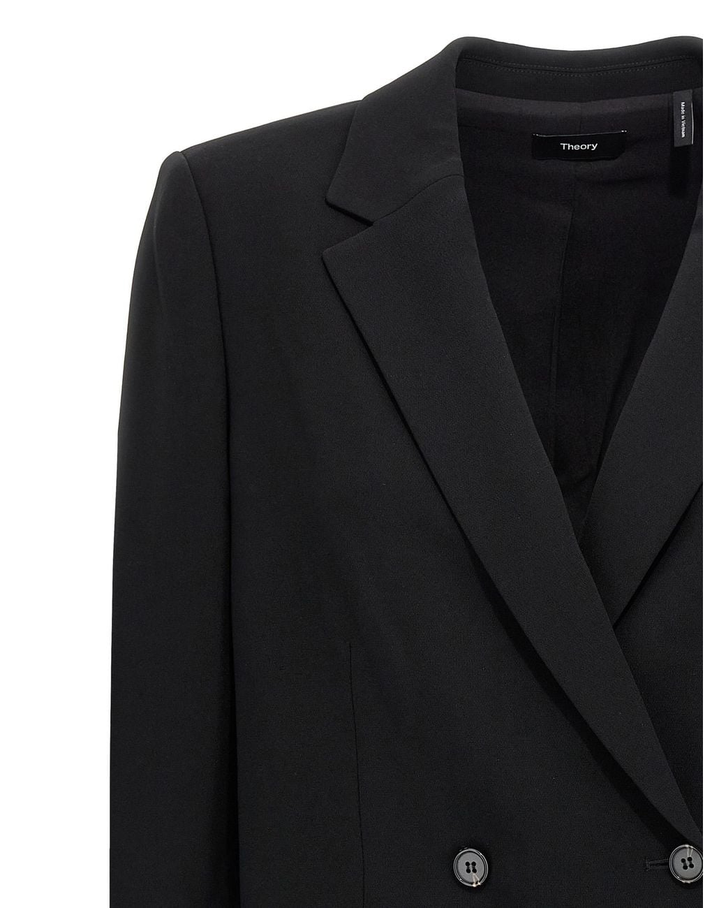 Theory Black Double-Breasted Blazer