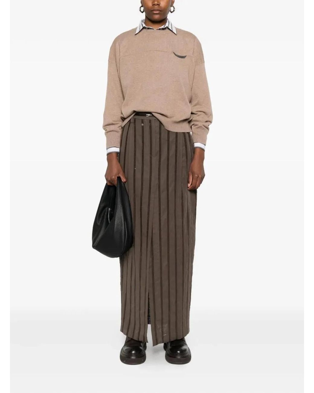 Brunello Cucinelli Natural Cashmere Crewneck Sweater
