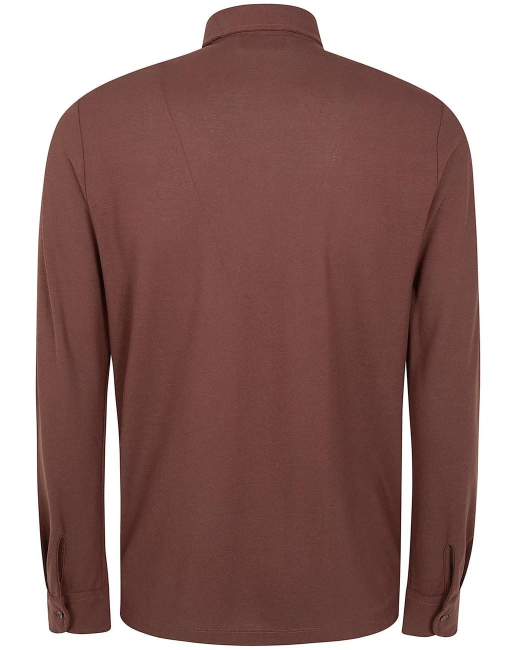 Zanone Brown Long Sleeves Polo Shirt for men