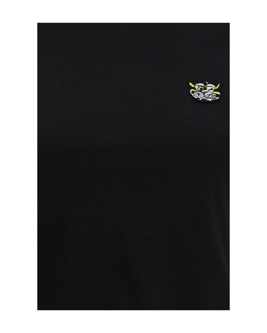 KENZO Black Cotton T-Shirt With The Embroidered “Wild Tiger”