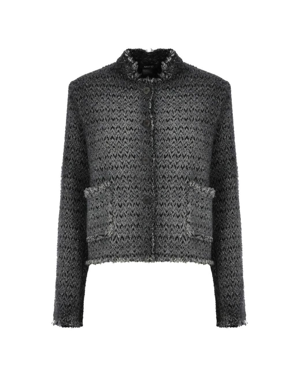 Avant Toi Black Wool Crewneck Jacket
