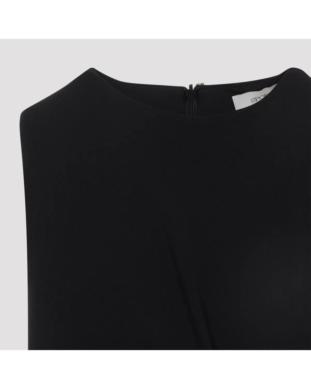 Max Mara Black Spxsaletta – Long Stretch Jersey Dress With Draping And Cut-Out