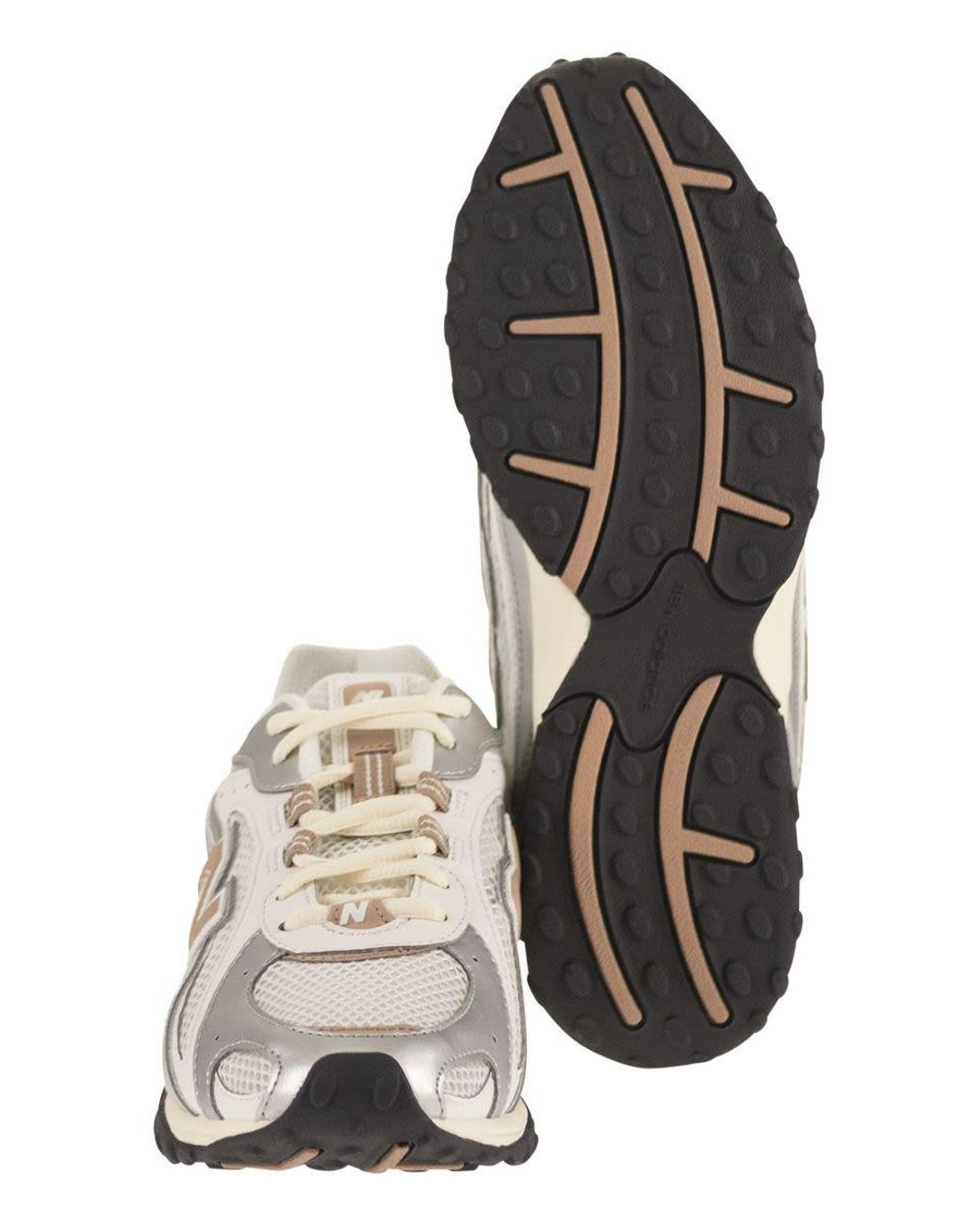 New Balance Metallic Mesh And Suede Lifestyle Sneakers With Leather Details