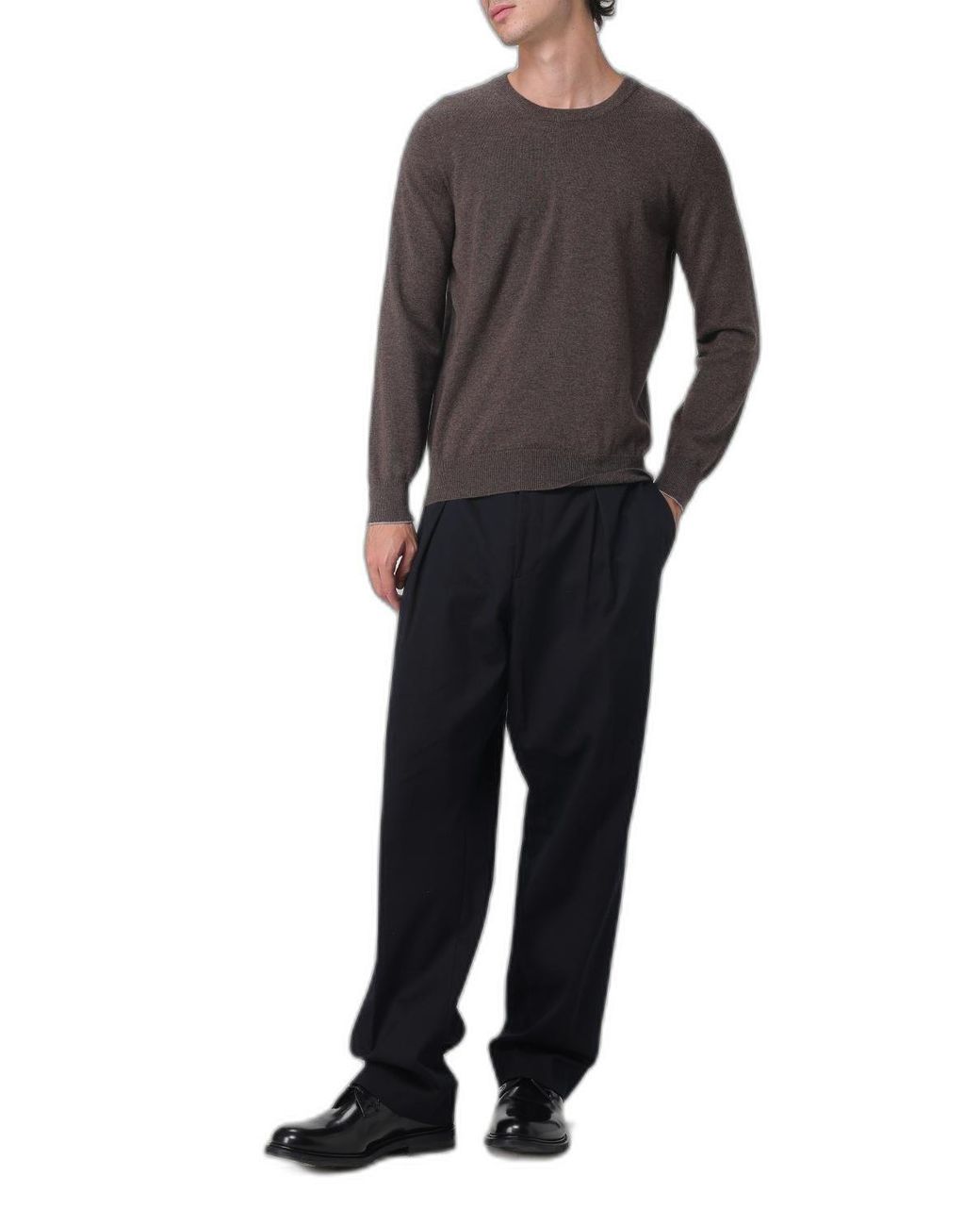 Brunello Cucinelli Gray Maglia Girocollo for men