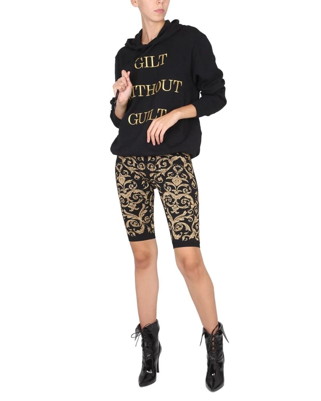 Moschino Couture Black Gilt Without Guilt Sweatshirt