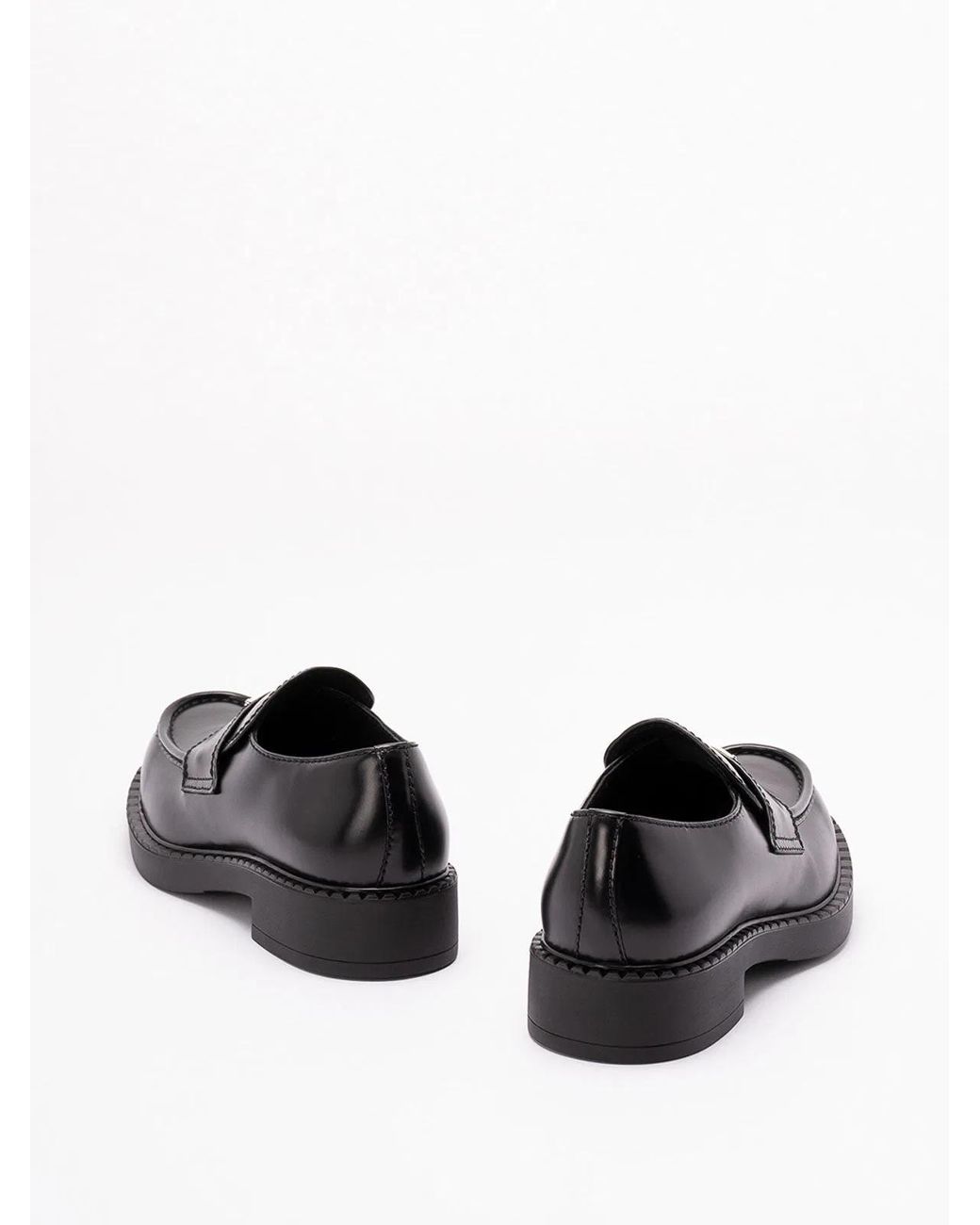 Prada Black Chocolate Brushed Leather Loafers for men