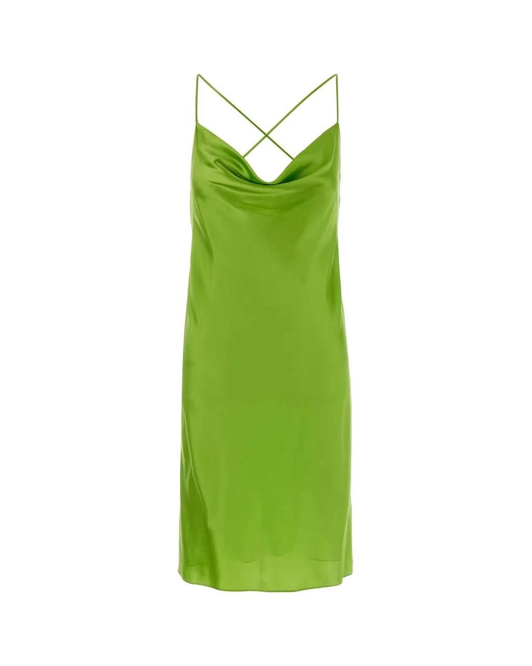 Saint Laurent Green Silk Mini Dress