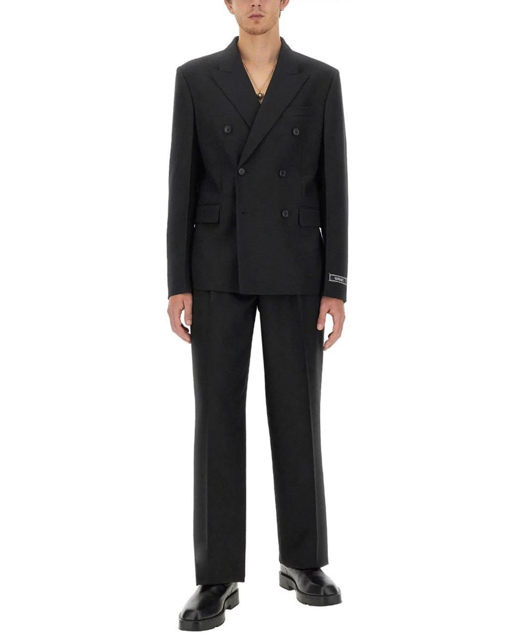 Versace Black Double-Breasted Blazer
