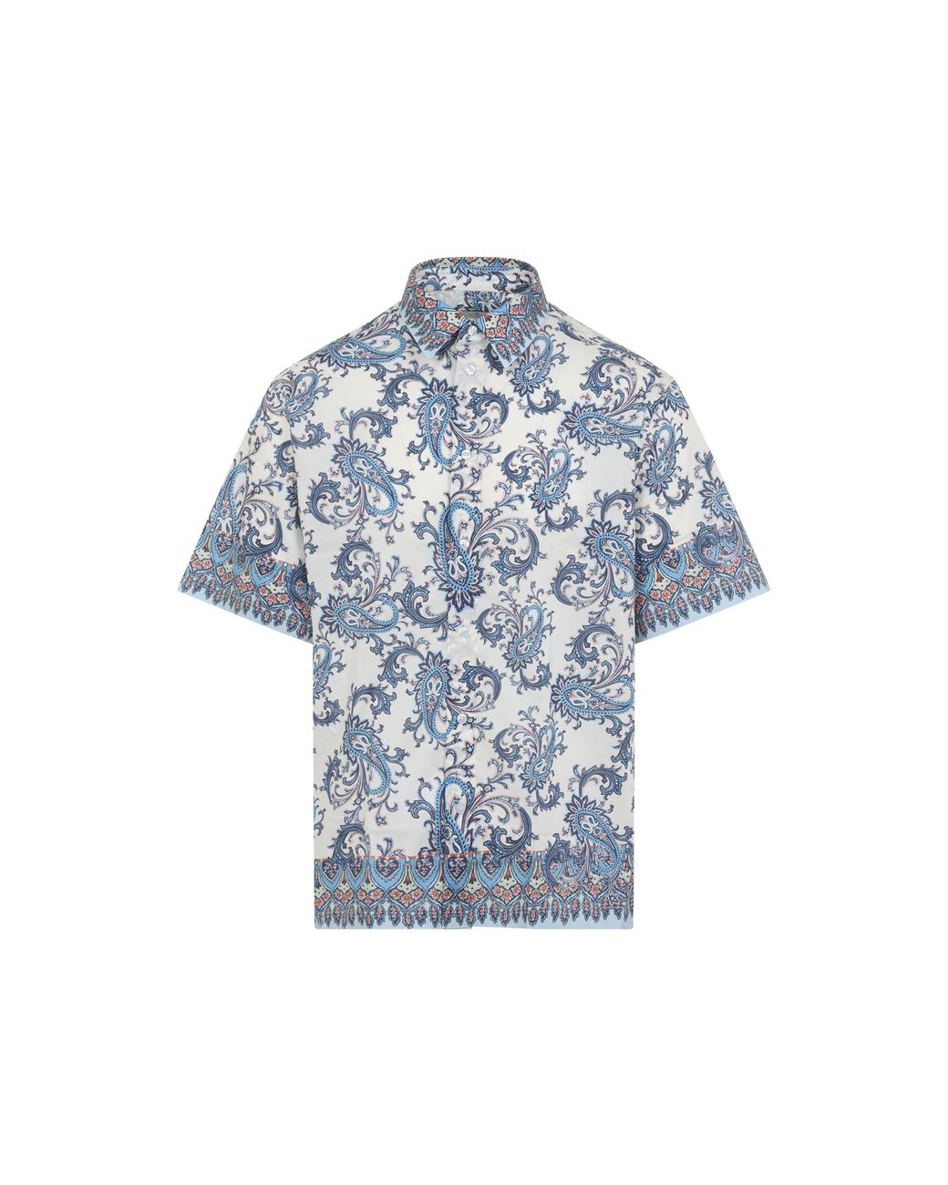 Etro Blue Regular Paisley Shirt for men