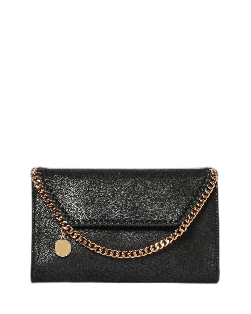 Stella McCartney Black Falabella Wallet Crossbody Chain