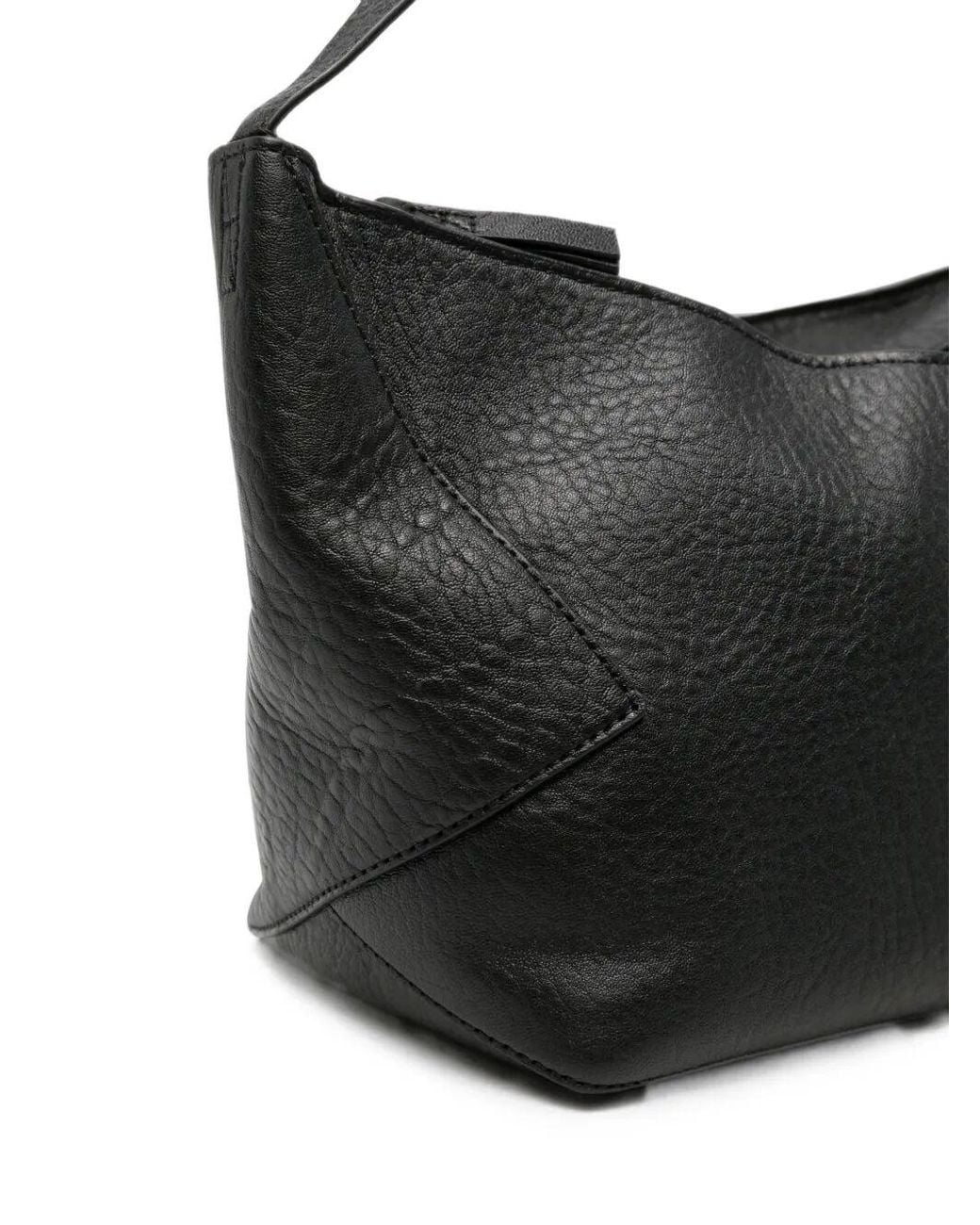Studio Nicholson Black Fold Detail Zip Shoulder Bag