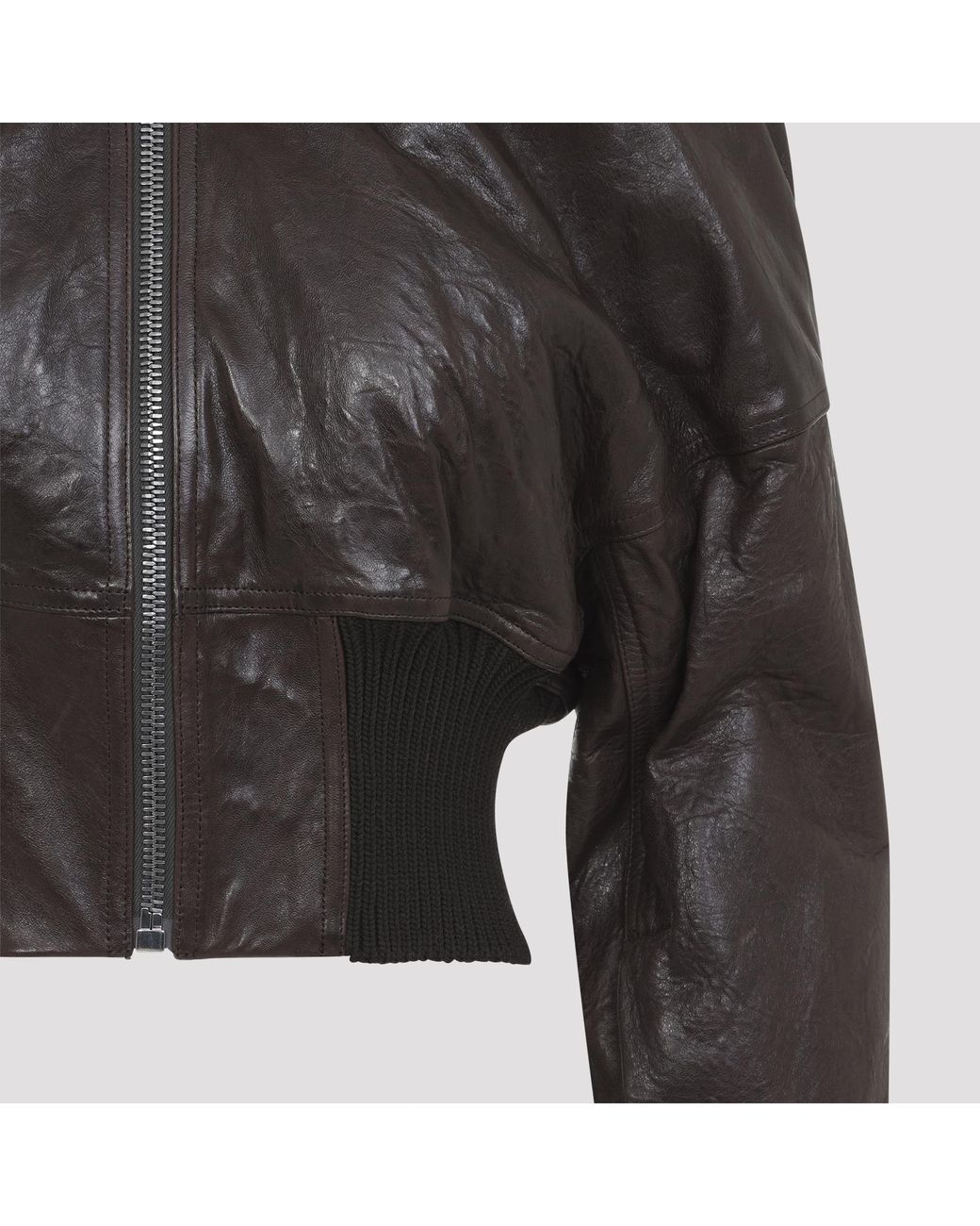 Rick Owens Gray Grease Dracuflight Cropped Jacket