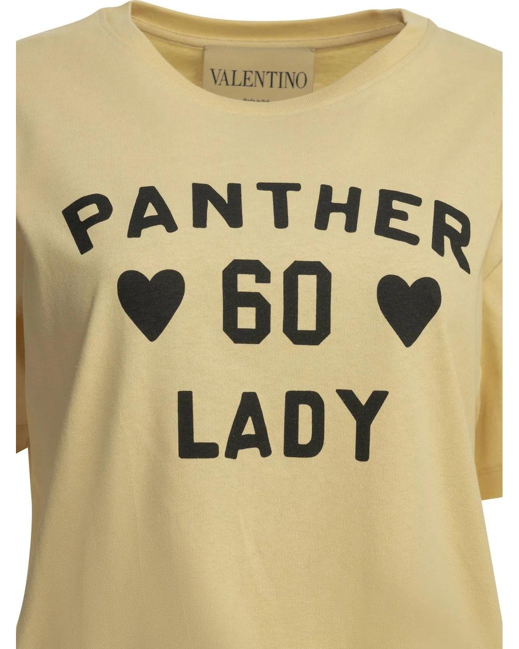 Valentino Metallic "Panther Lady" Crew-Neck T-Shirt