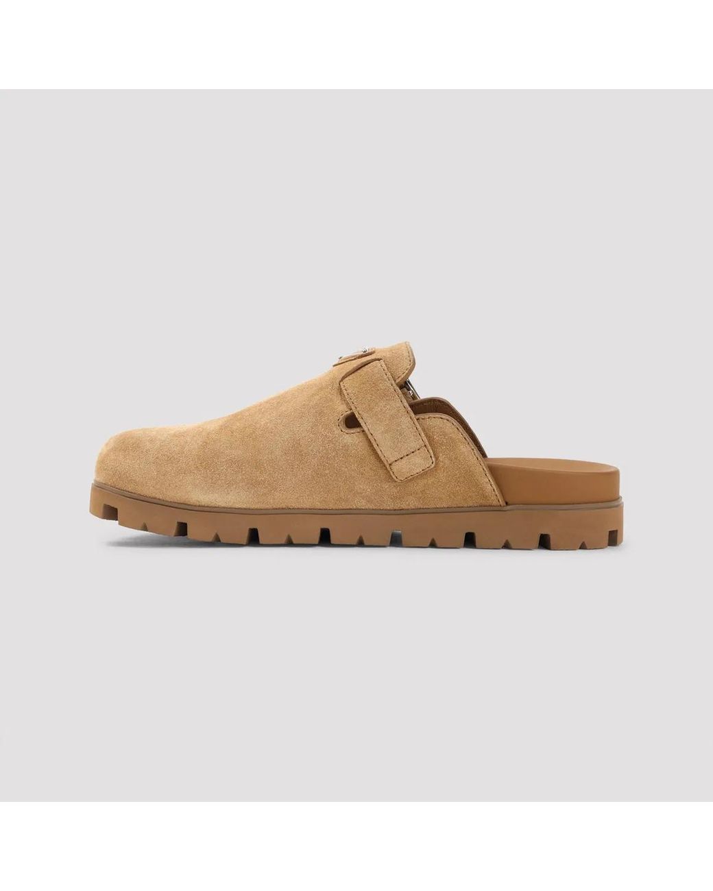 Prada Brown Cannella Suede Sabot for men