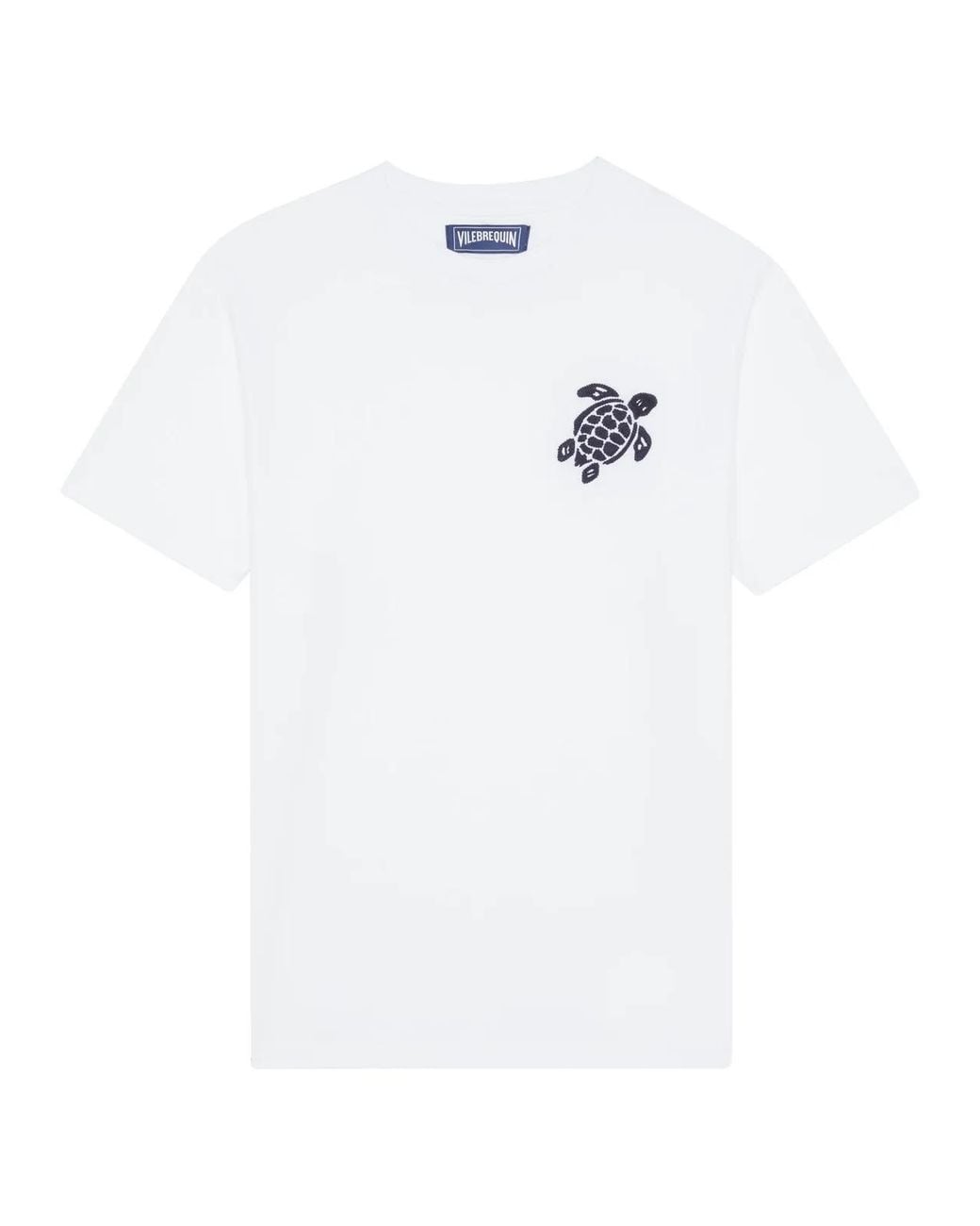 Vilebrequin White Organic Cotton T-Shirt With Turtle Print for men