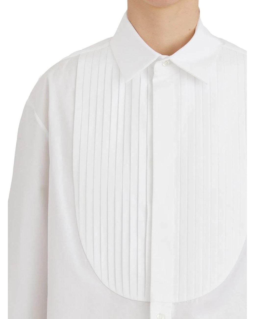 DSquared² White Cotton Tuxedo Shirt
