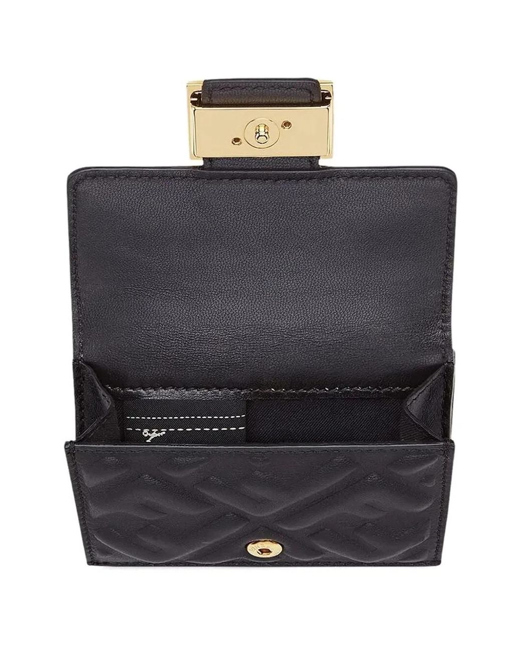 Fendi Black Micro Wallet With Logo
