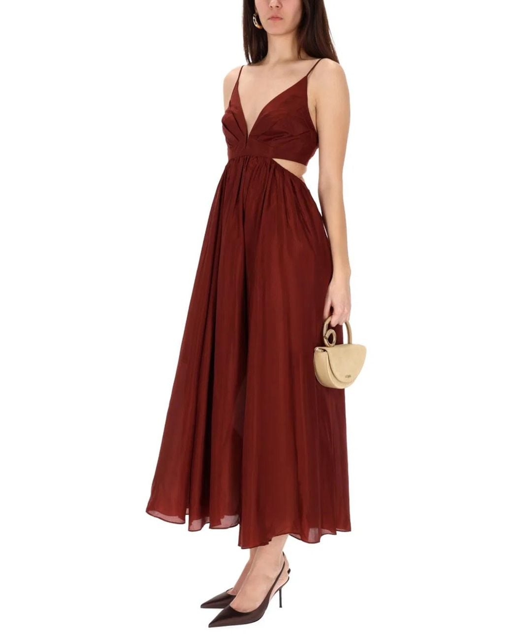 Zimmermann Red Long Dress Wanderlust Silk