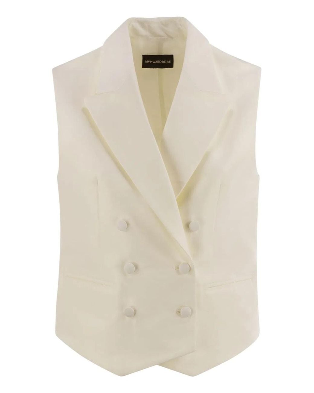 MVP WARDROBE Natural Double-Breasted Cotton And Silk Waistcoat