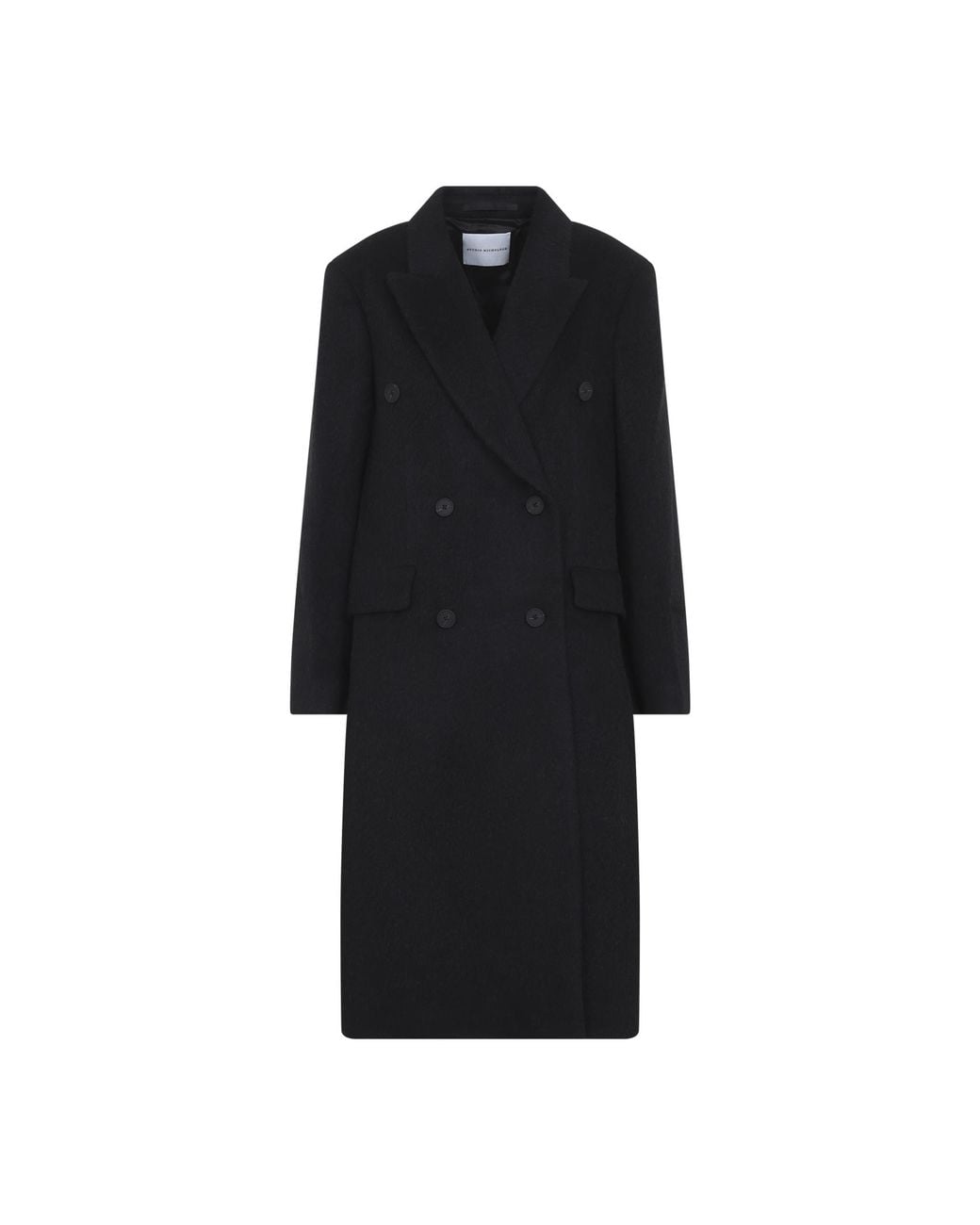 Studio Nicholson Black Aber Oversized Double Breasted Coat