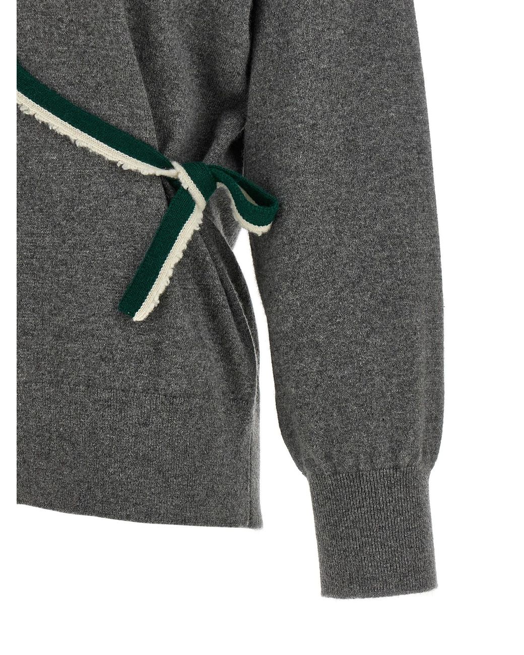 Dries Van Noten Gray 'Toma' Sweater With Crossed Closure