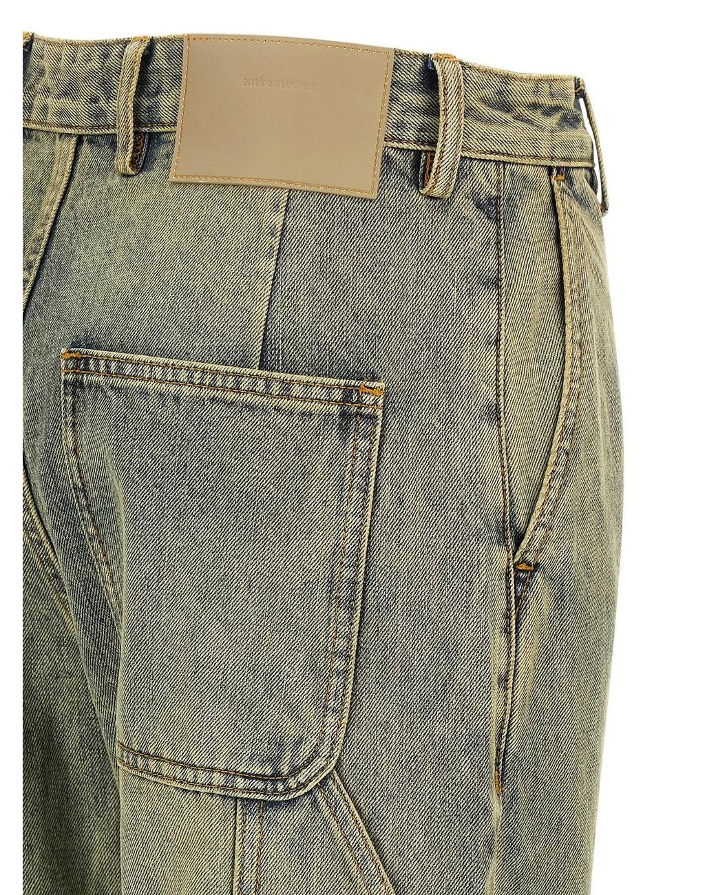 Entire studios Green 'Cuff Surface Wave' Jeans