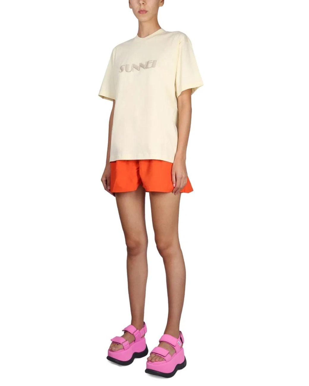 Sunnei White Crewneck T-Shirt
