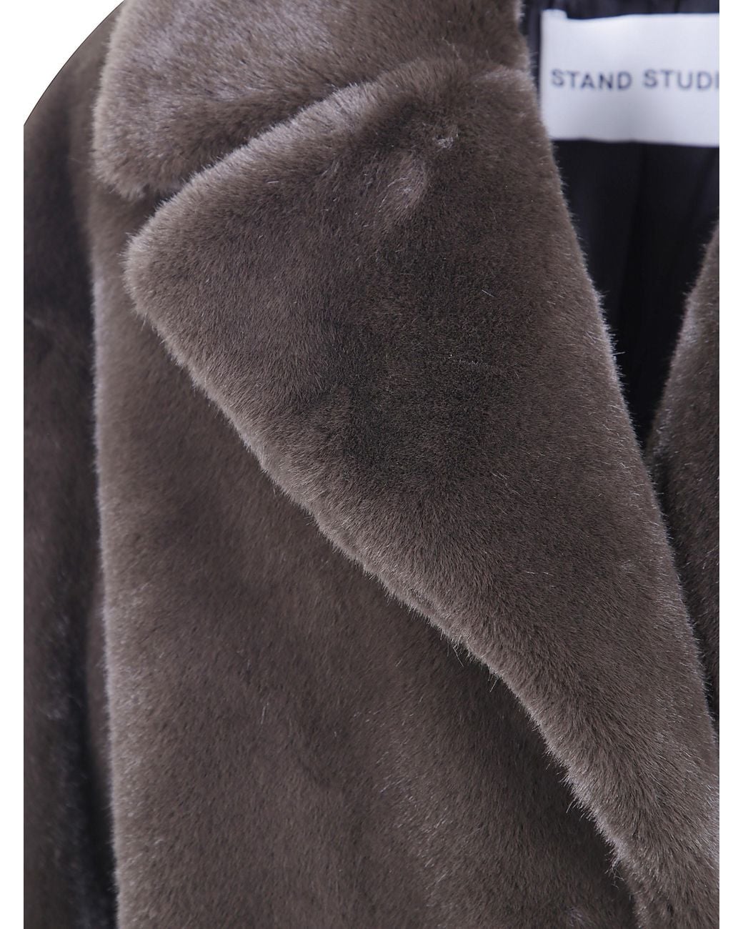 Stand Studio Gray "Camille" Cocoon Soft Teddy Coat
