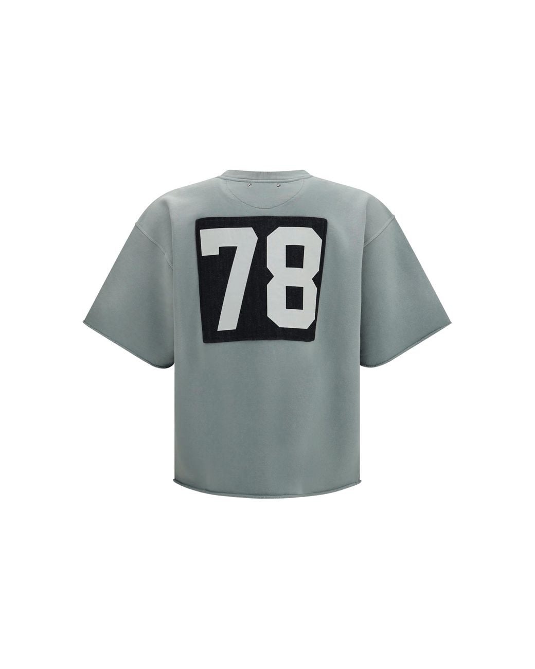Golden Goose Deluxe Brand Gray Short-Sleeve Sweatshirt With Back Print for men