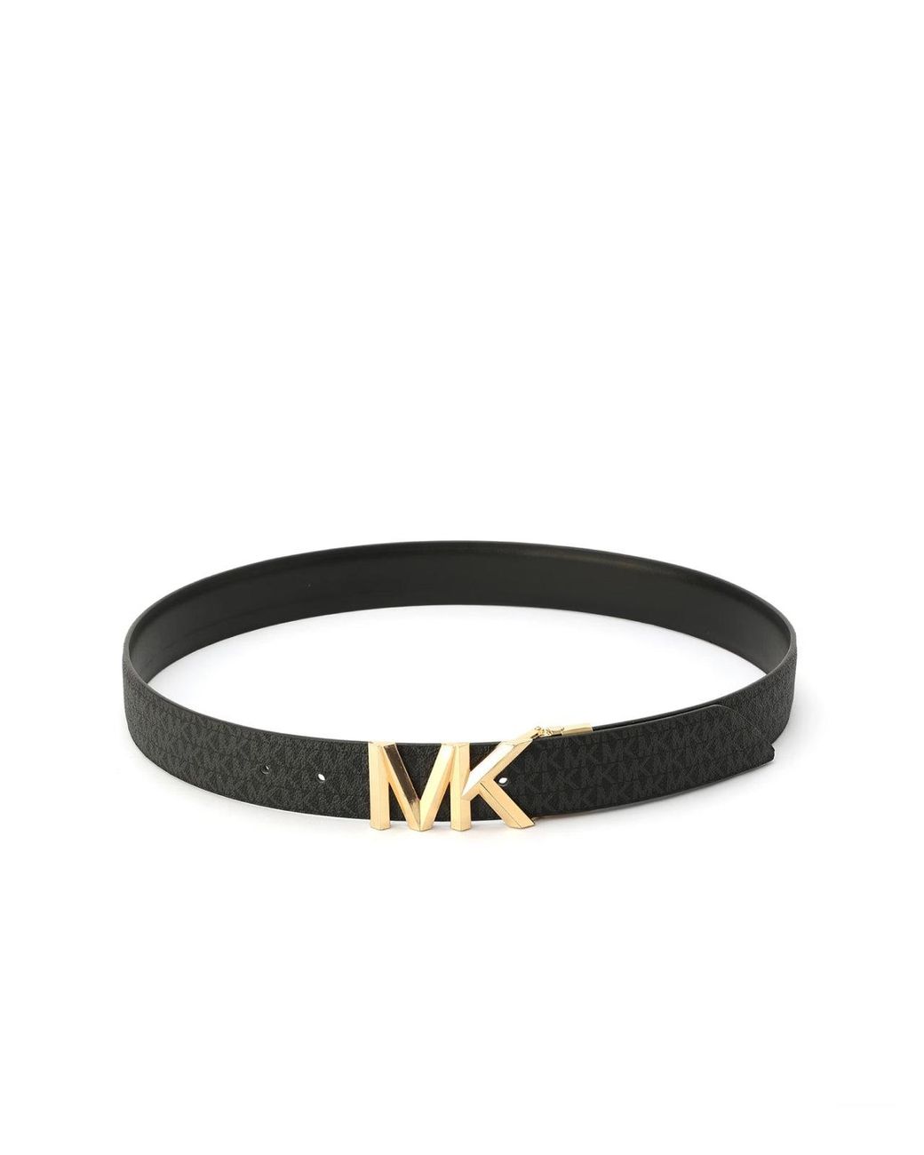 Michael Kors Black Mk Buckle Reversible Monogram Belt