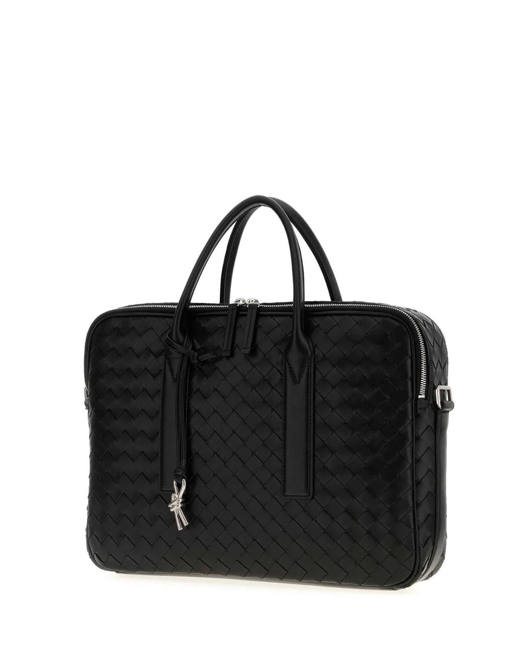 Bottega Veneta Black Leather Getaway Briefcase for men