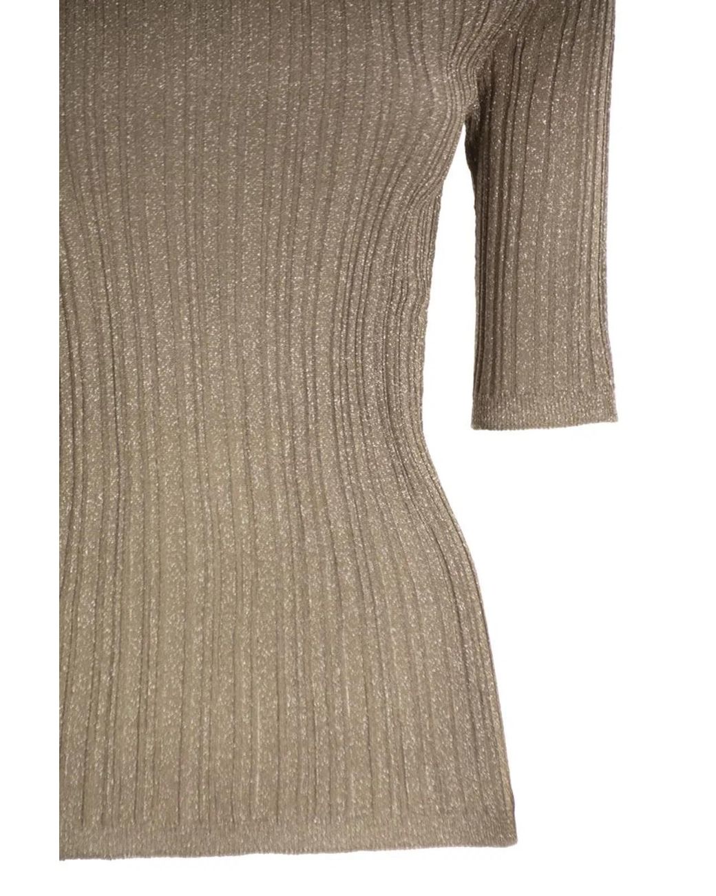 Fabiana Filippi Gray Ribbed Lurex Viscose Sweater