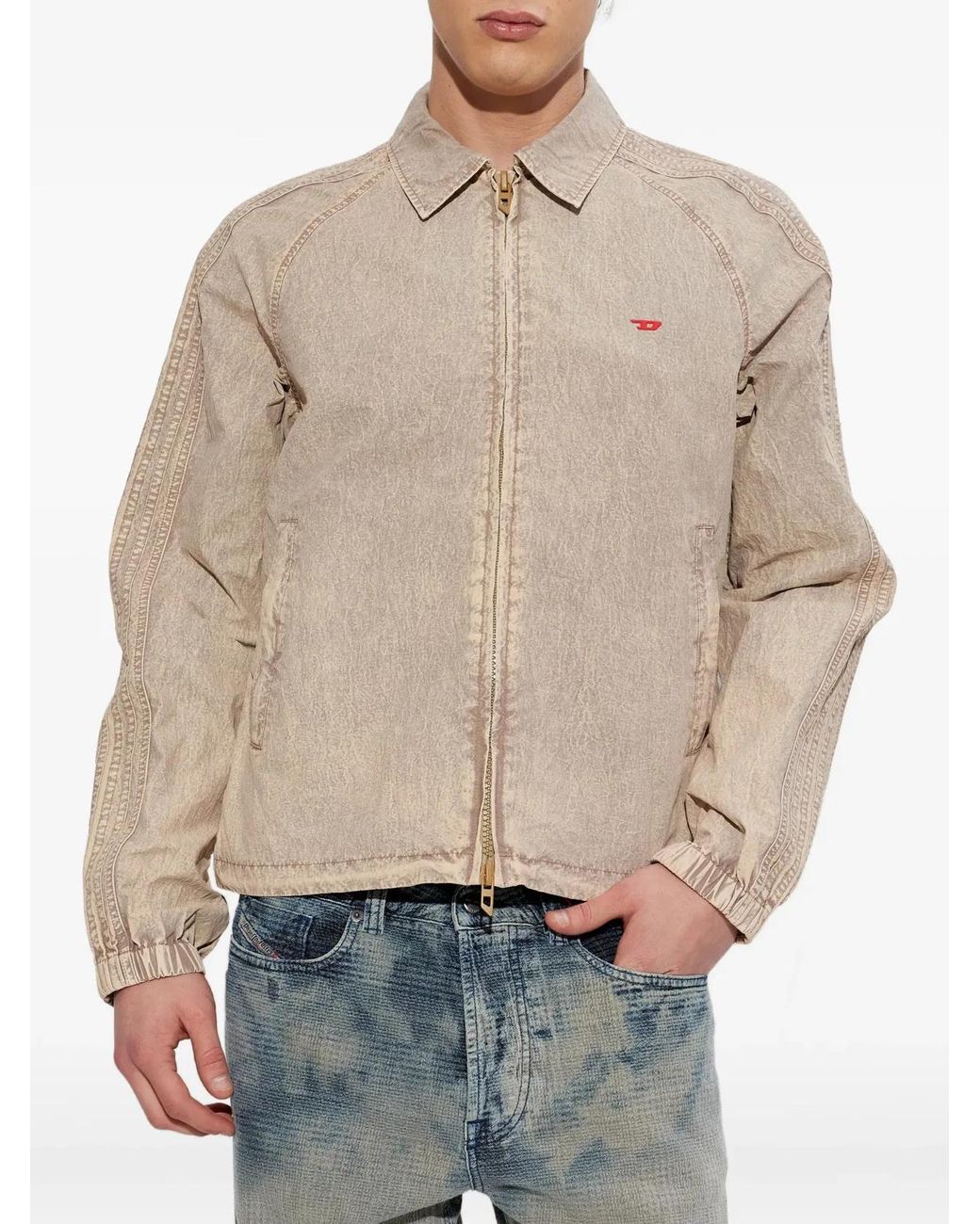 DIESEL Natural Two-Way Zip Nylon Jacket for men