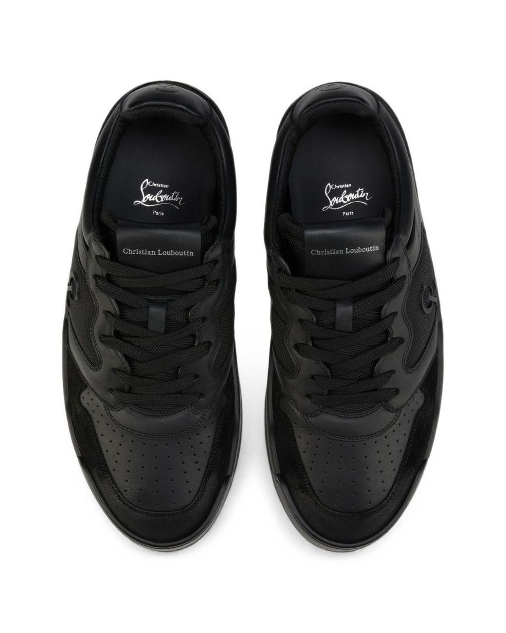Christian Louboutin Black Basketball 1 Retro Leather Sneakers for men