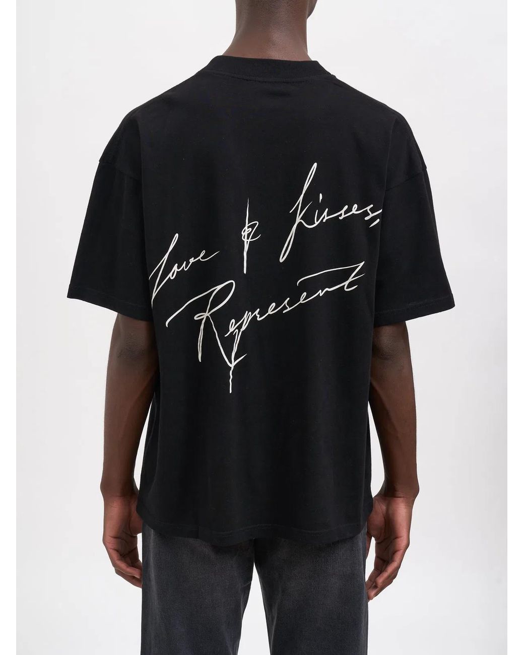 Represent Black T-Shirt Love And Kisses for men