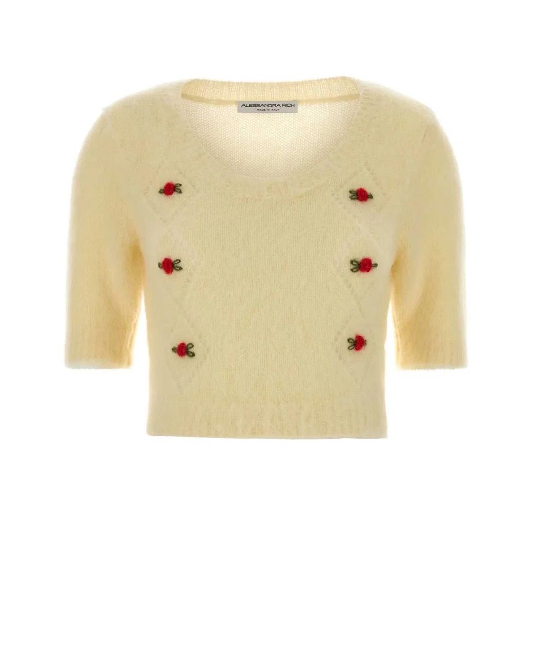 Alessandra Rich Natural Pastel Mohair Blend Sweater