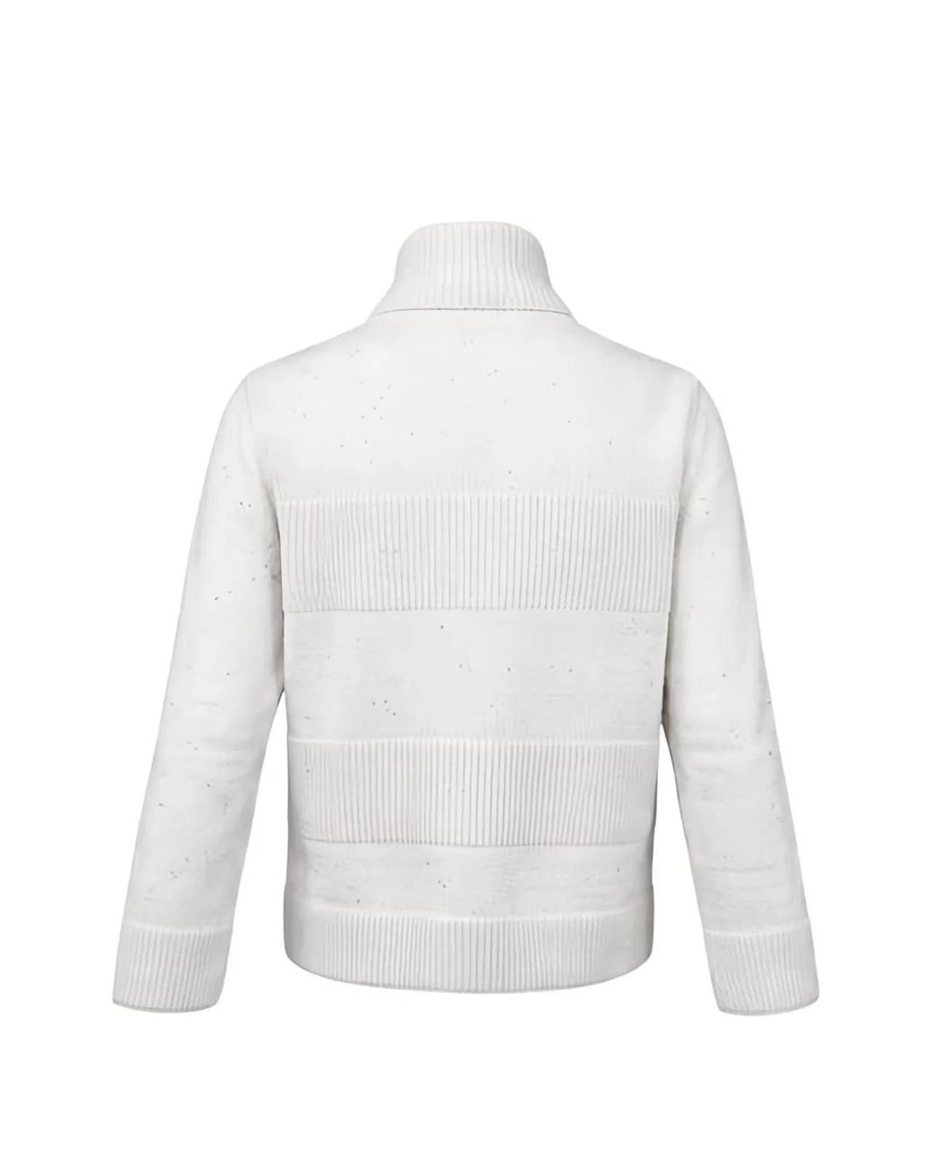 D.exterior White Chalk Wool Sweater
