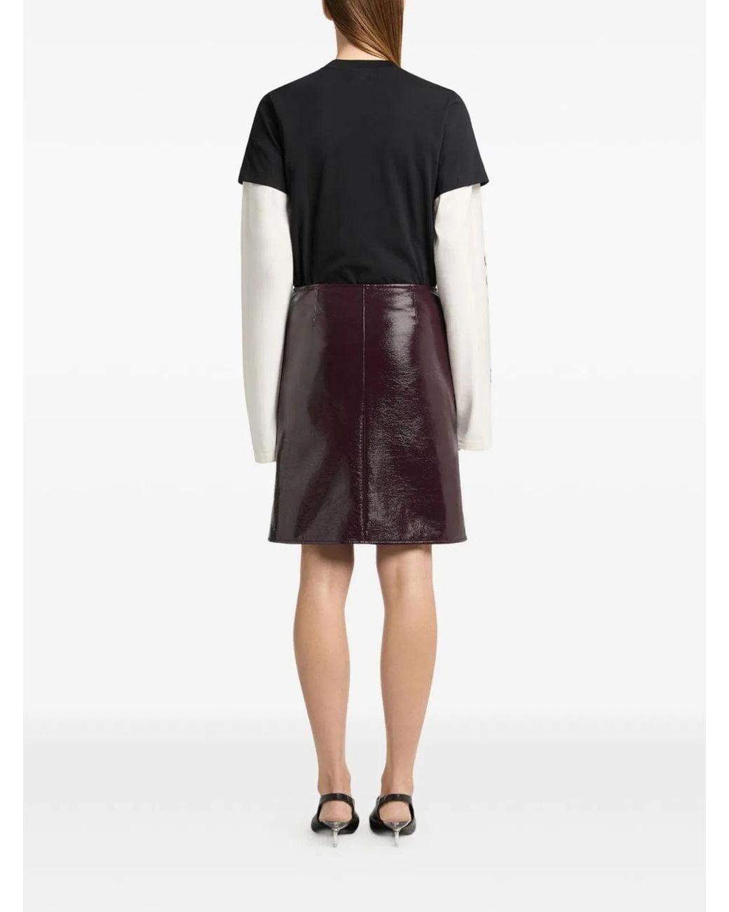 Courreges Brown Vinyl Skirt