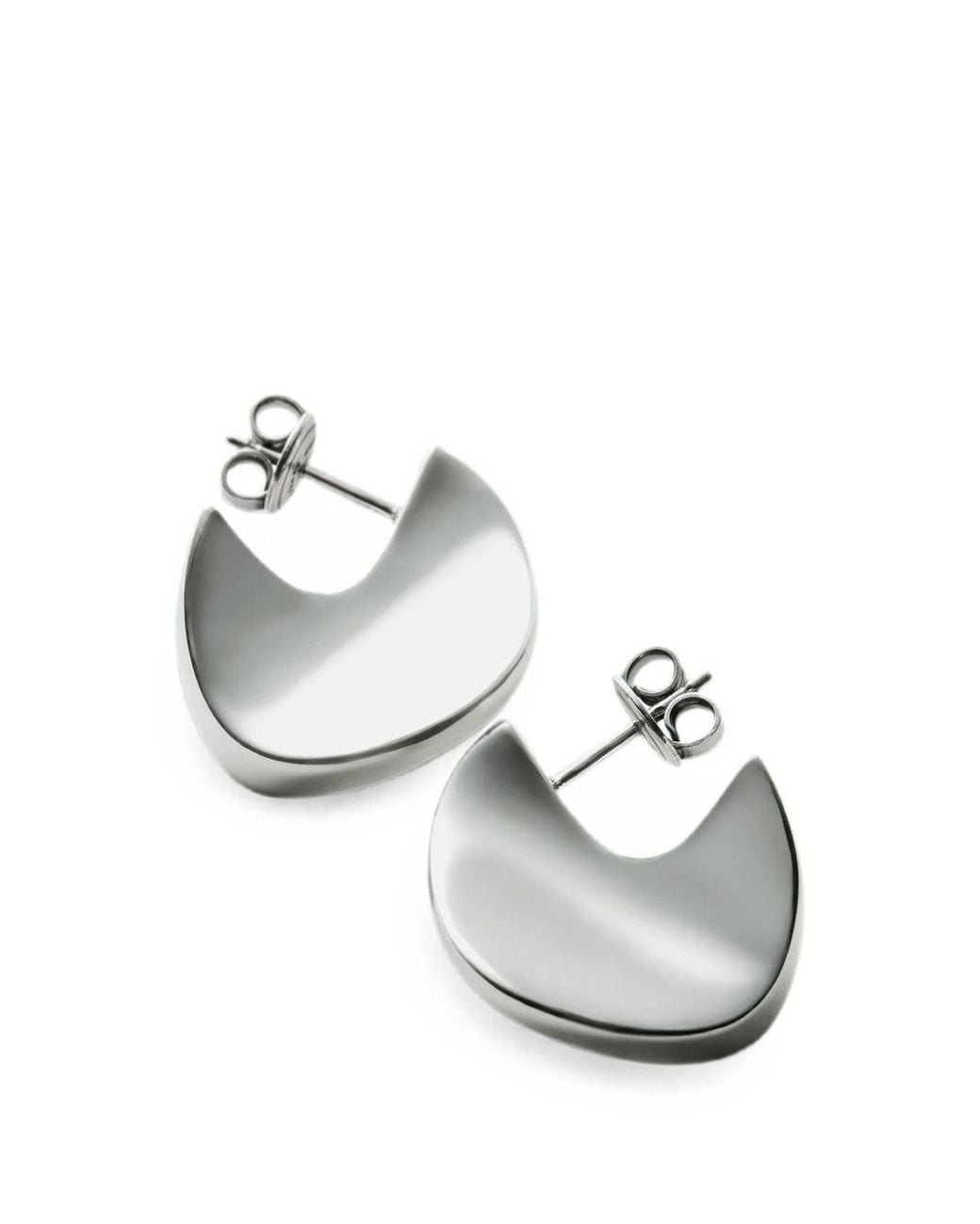 Bottega Veneta White Orecchini Disc Small