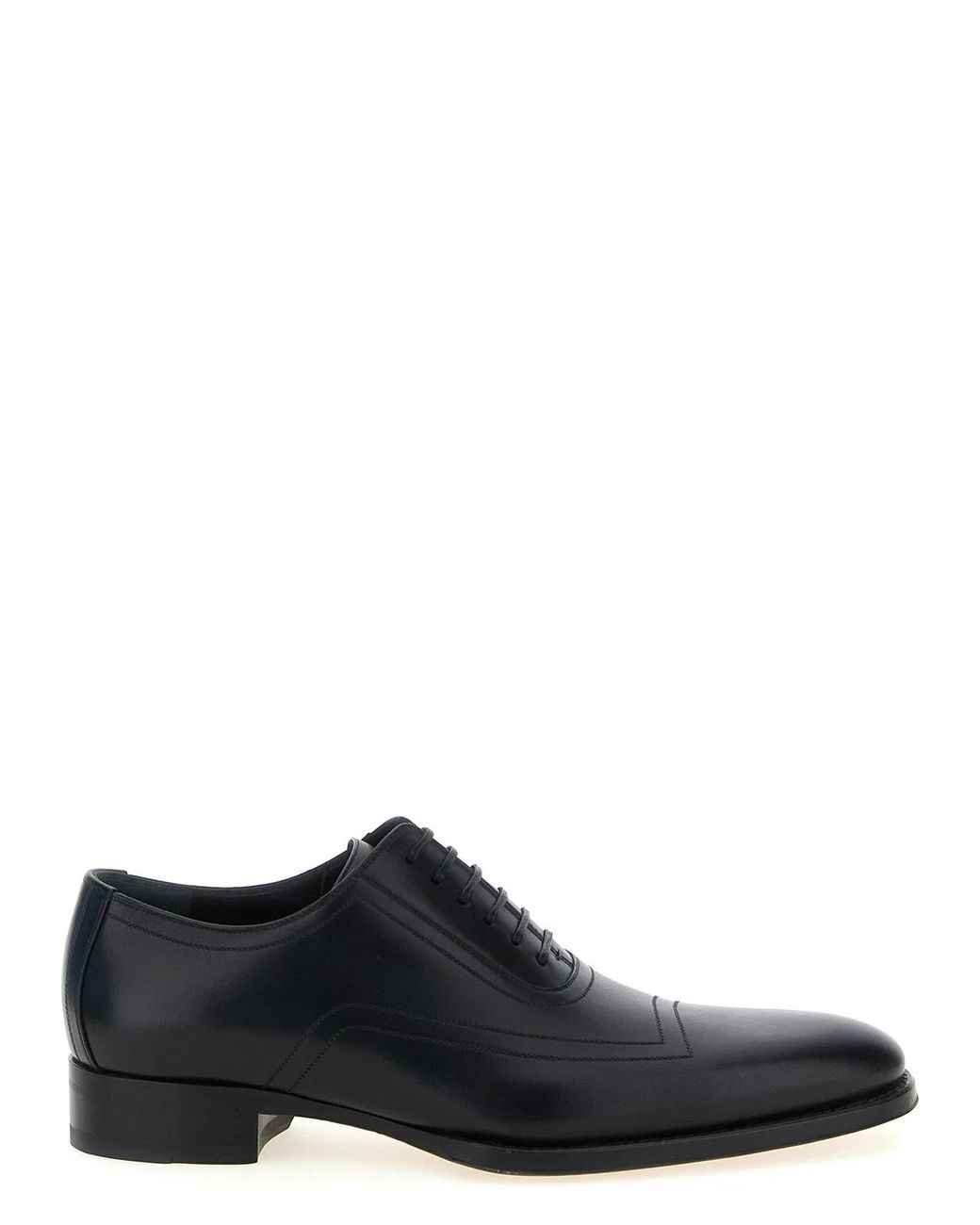 Gucci Black Leather Lace Up Shoes for men