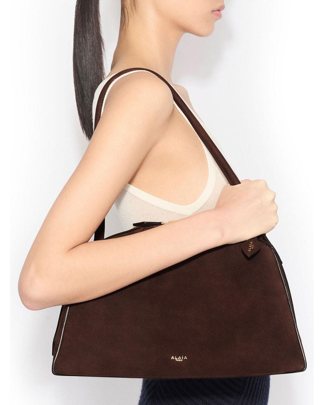 Alaïa White Alaia Le Bouledogue Shoulder Bag