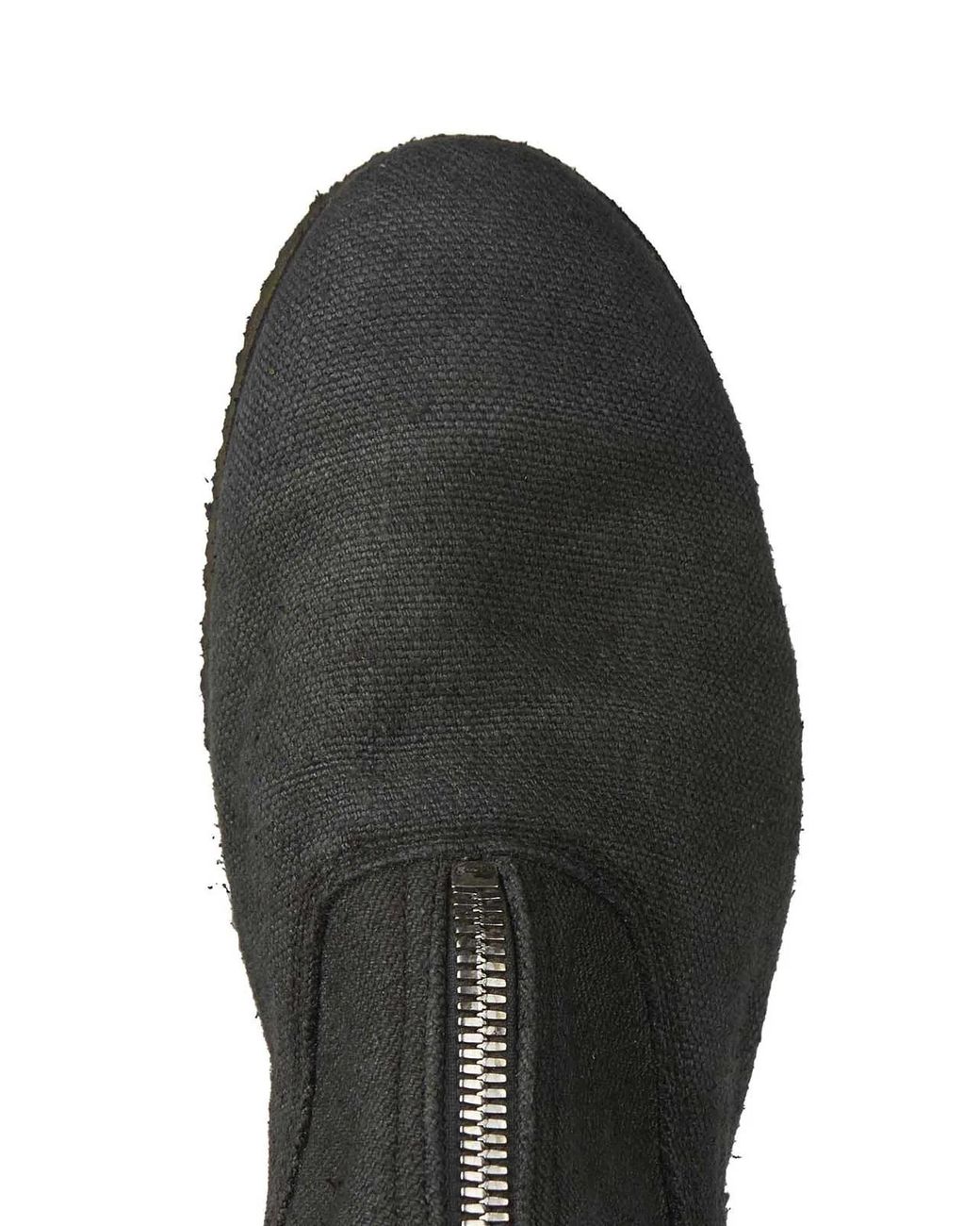 Guidi Black Linen Boots With Front Zip for men