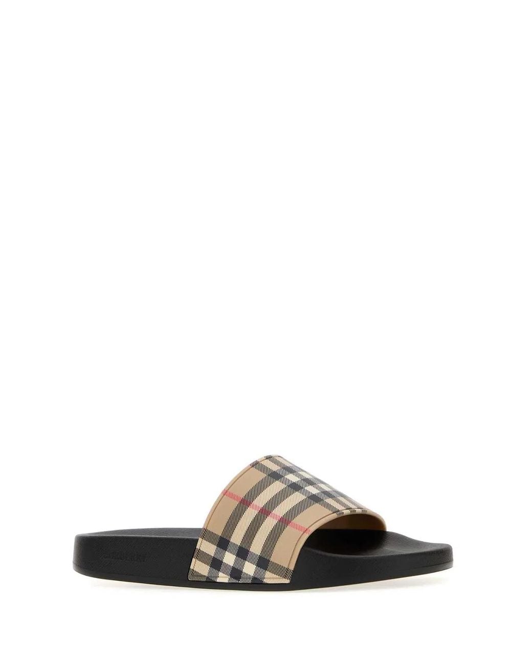 Burberry White Checks Slides