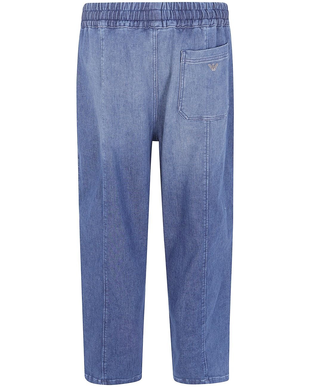 Emporio Armani Blue Stretch Denim Loose Fit Pants for men
